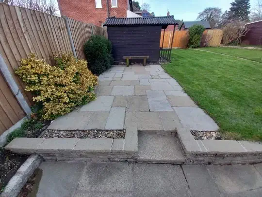 Natural stone paved patio cleanign in County Waterford after image