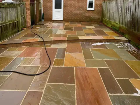 After image of a Sandstone patio professionally cleaned in Waterford